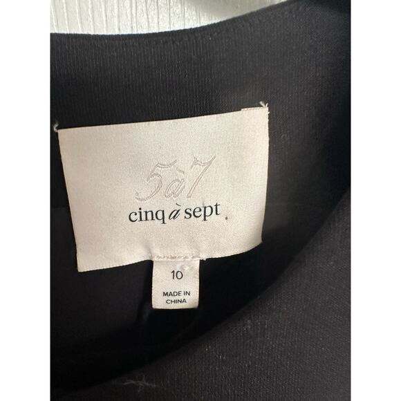 NWT Cinq a Sept Adelise Dress 2 Black Satin Cocktail Holiday Sheath Midi 10 - Picture 7 of 8